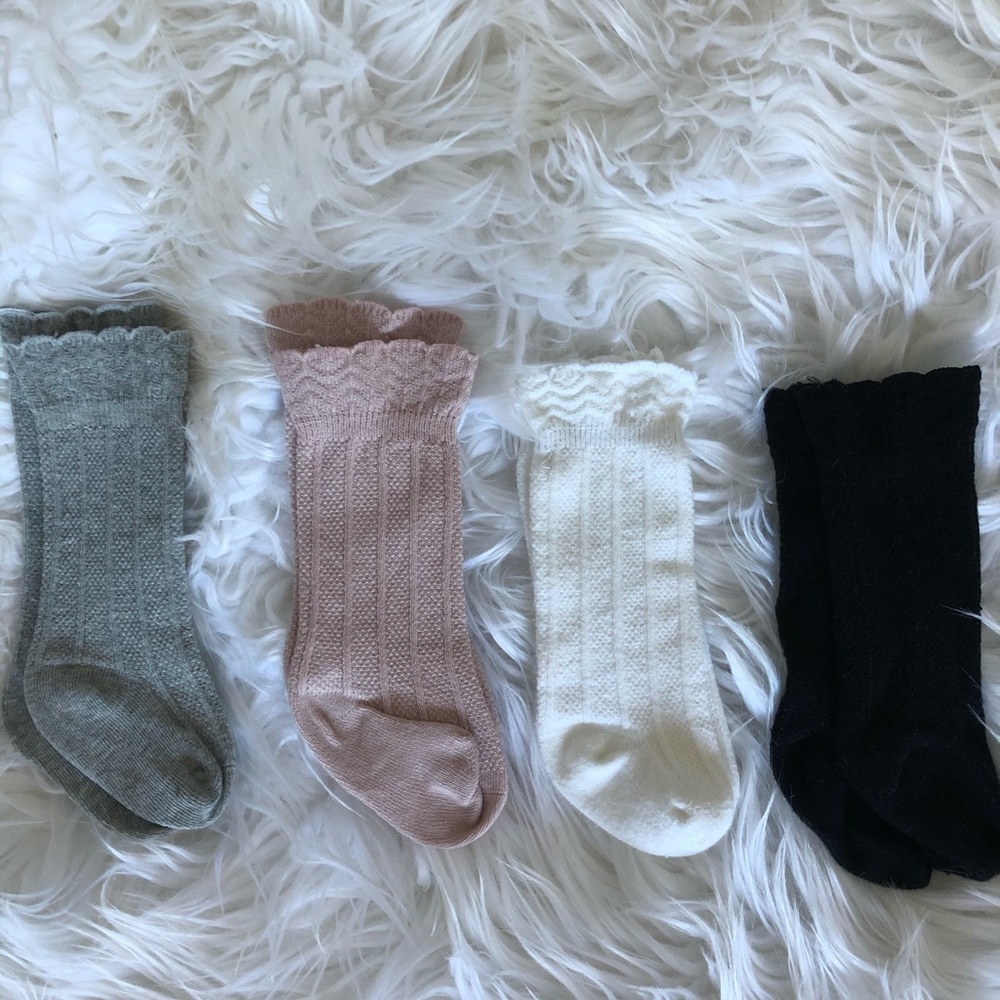 Knee high knitted infant socks